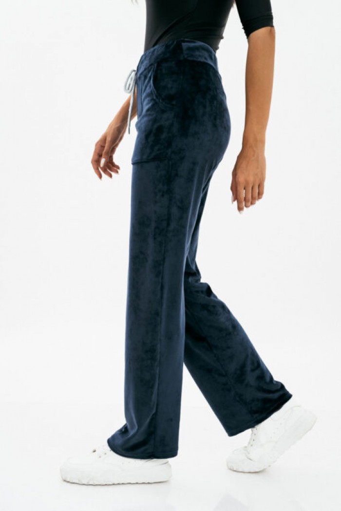 Pants velvet straight elastic velvet trousers BLUE DROPS 1280