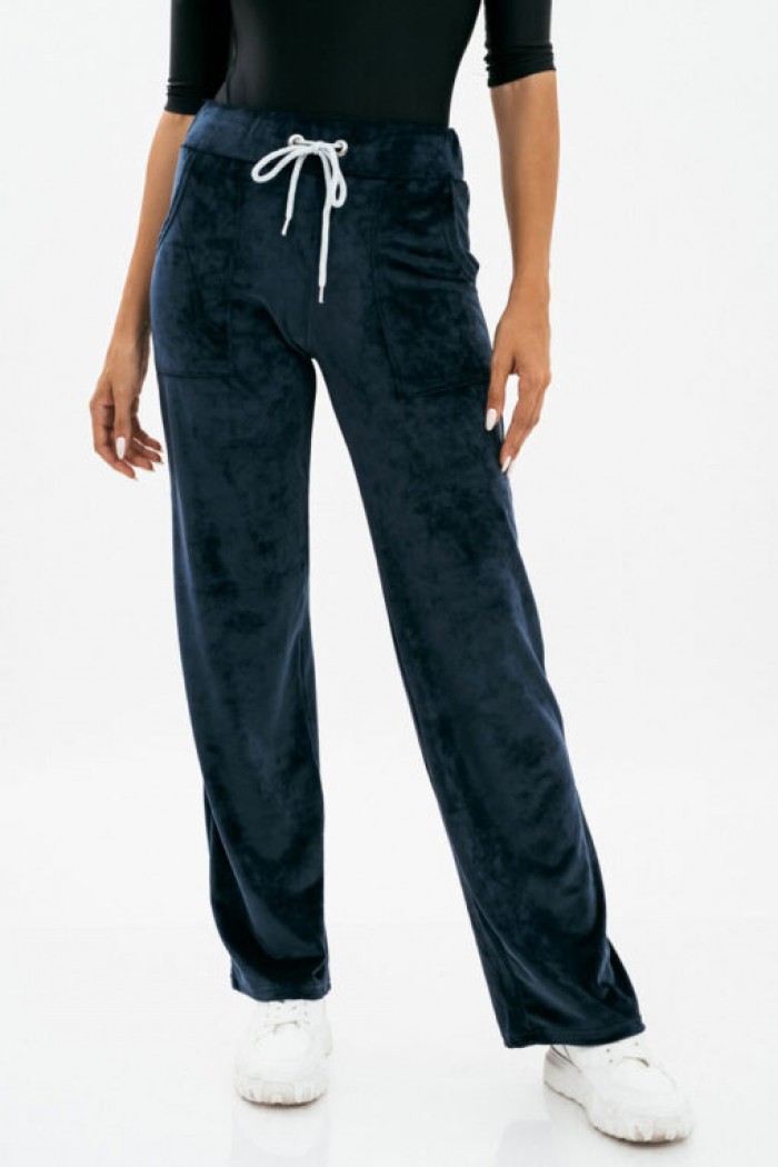 Pants velvet straight elastic velvet trousers BLUE DROPS 1280