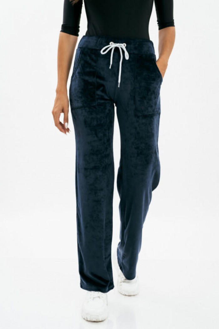 Pants velvet straight elastic velvet trousers BLUE DROPS 1280