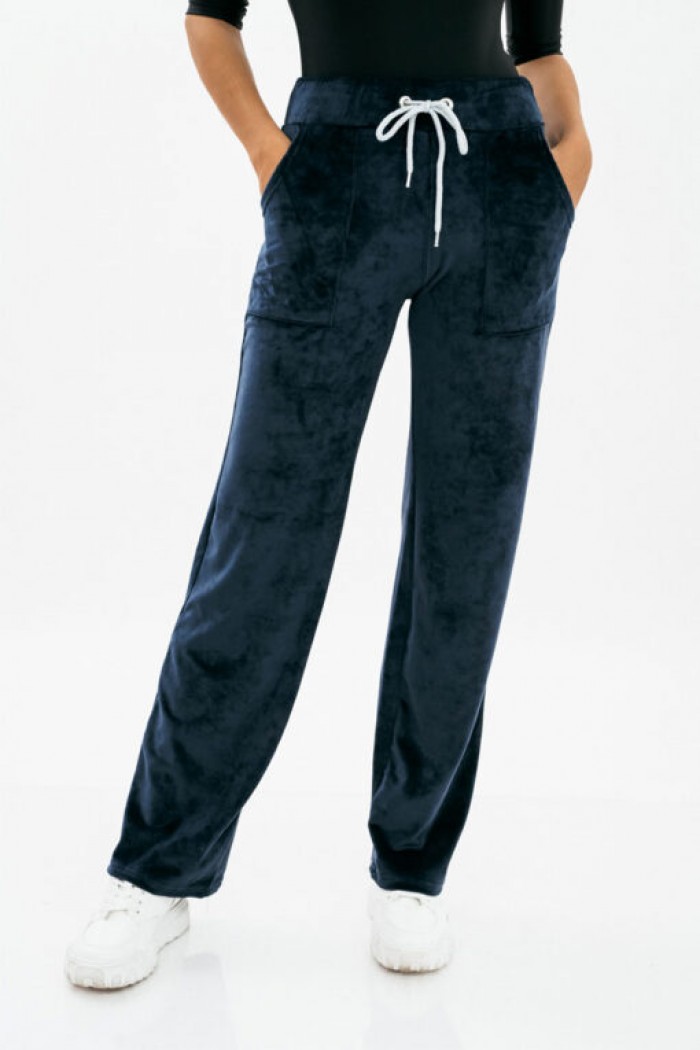 Pants velvet straight elastic velvet trousers BLUE DROPS 1280