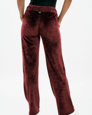 Velvet trousers straight elastic BORDO 1280