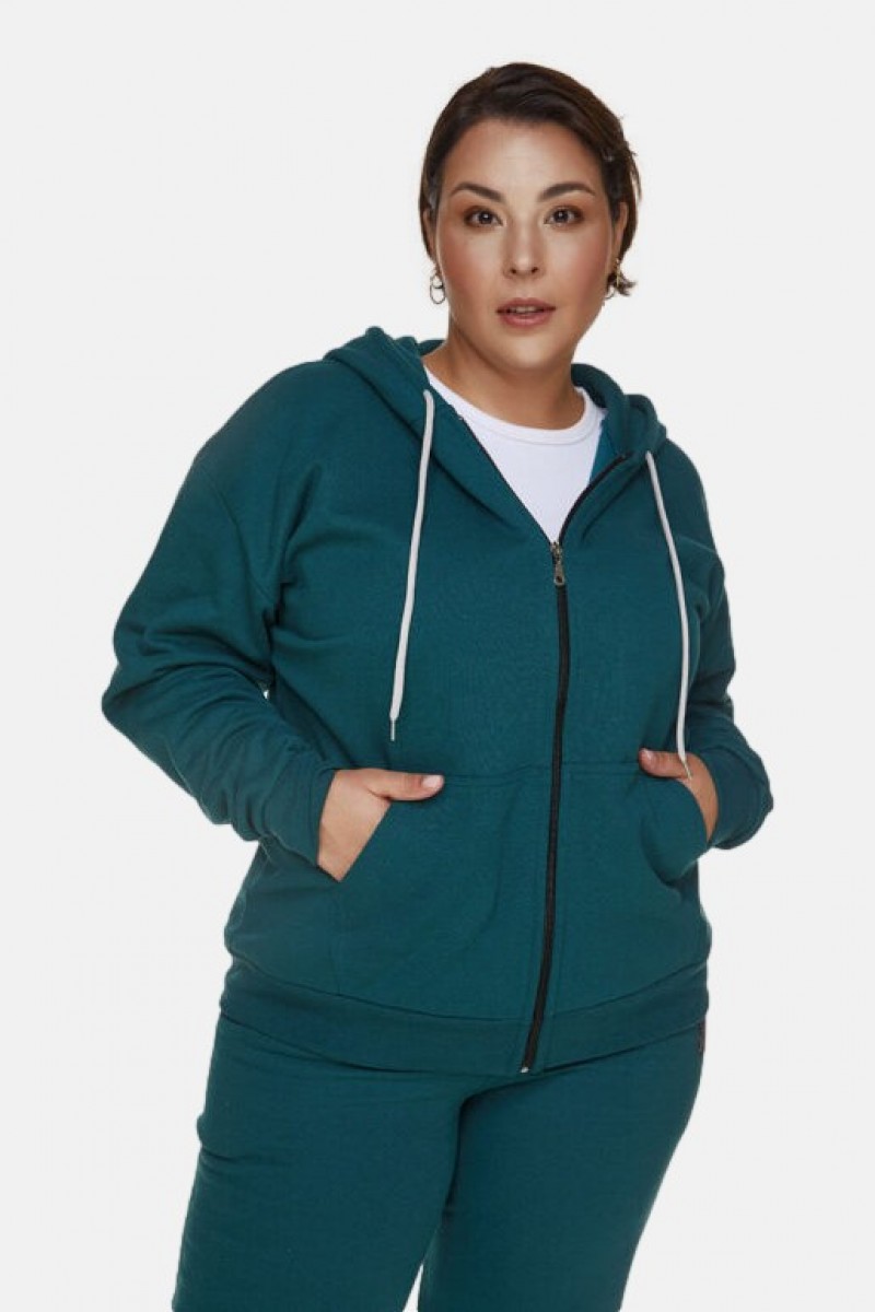 Jacket with hood BODY MOVE 1319 Petrol