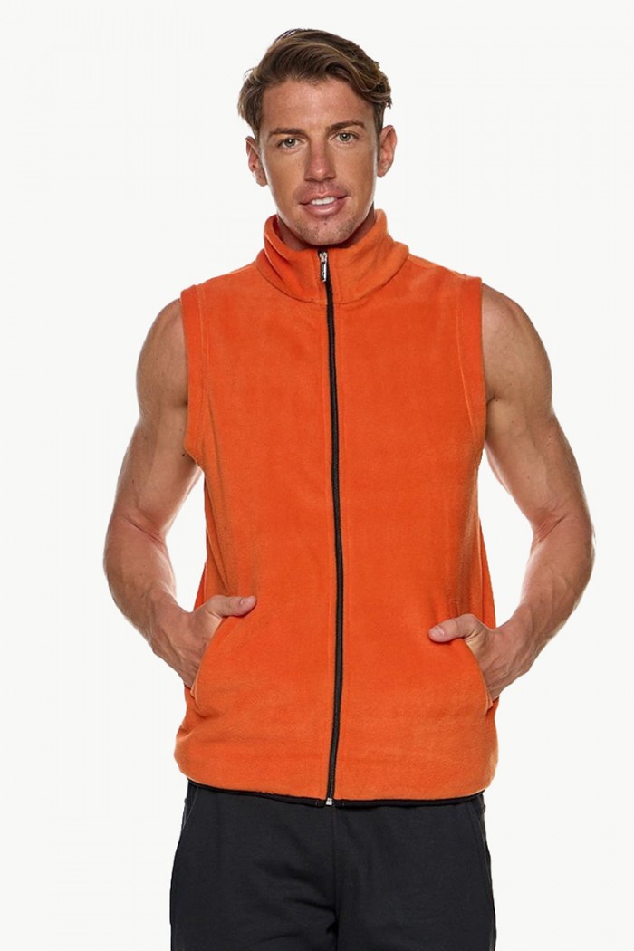 Ärmellose Fleece-Strickjacke BODY MOVE 1364 PORTOOKALI