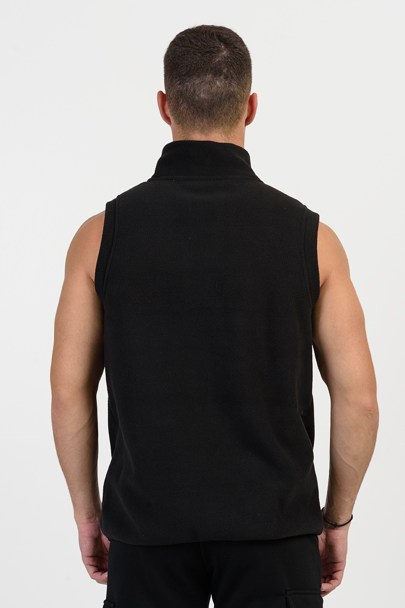 Ärmellose Fleece-Strickjacke BODY MOVE 1364 BLACK