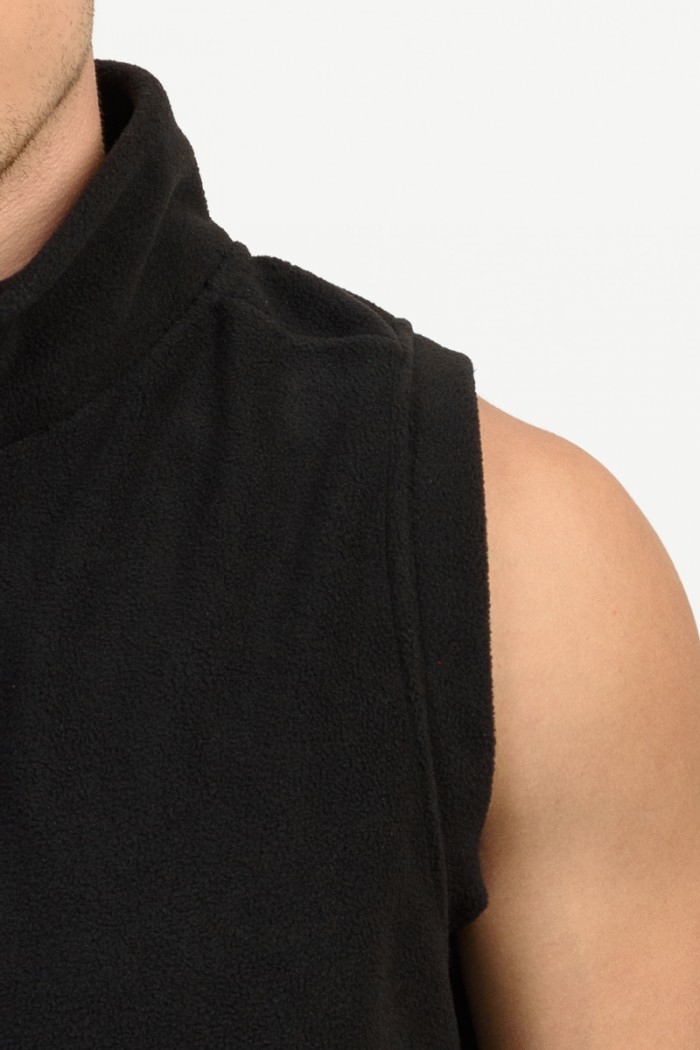 Ärmellose Fleece-Strickjacke BODY MOVE 1364 BLACK