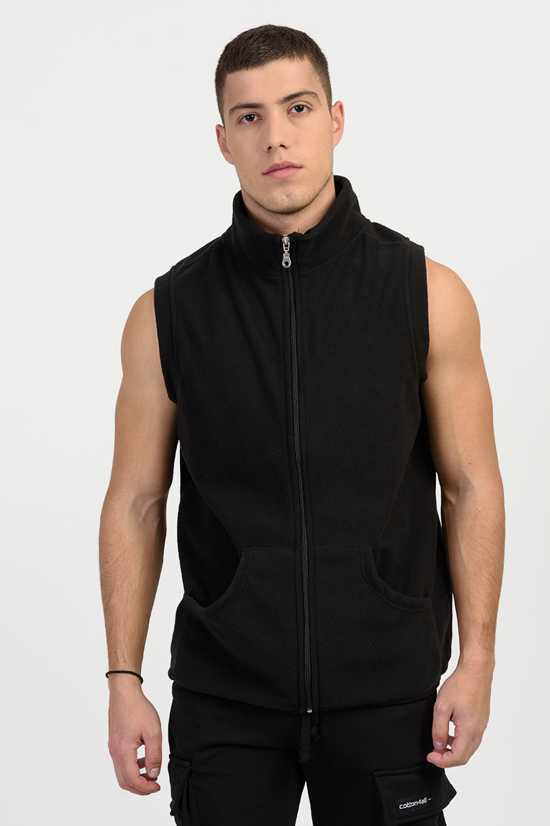 Ärmellose Fleece-Strickjacke BODY MOVE 1364 BLACK Ärmellose Fleece-Strickjacke BODY MOVE 1364 BLACK