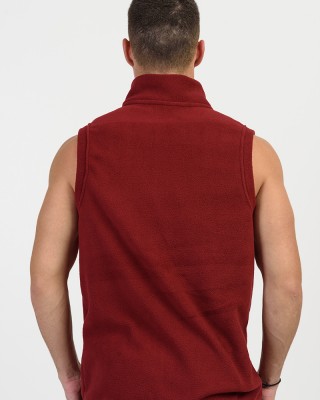 Ärmellose Fleece-Strickjacke BODY MOVE 1364 BORDO