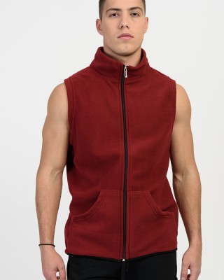 Ärmellose Fleece-Strickjacke BODY MOVE 1364 BORDO