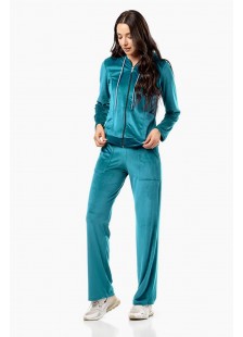 Velour Elastic Overalls Body Move Set 1366 PETROL