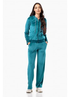 Velour Elastic Overalls Body Move Set 1366 PETROL