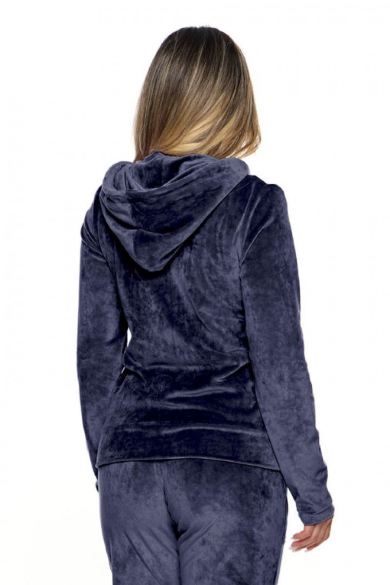 Body Move 1366 Velour Elastic Overalls Set - BLUE DROPS