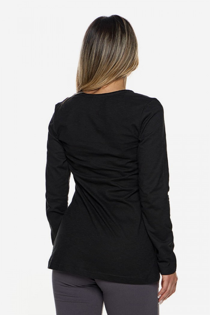 Women's blouse OVERSIZE BODY MOVE Flame Smile 1368 BLACK