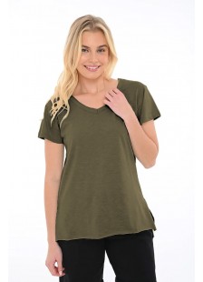 Women's blouse BODY MOVE Flame 1390 HAKI Women's blouse BODY MOVE Flame 1390 HAKI