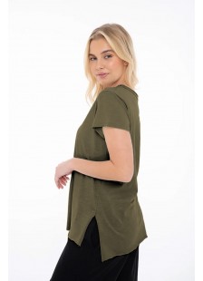 Women's blouse BODY MOVE Flame 1390 HAKI Women's blouse BODY MOVE Flame 1390 HAKI