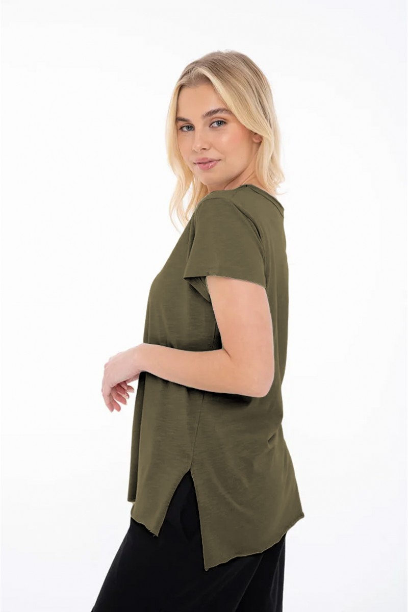 Women's blouse BODY MOVE Flame 1390 HAKI Women's blouse BODY MOVE Flame 1390 HAKI