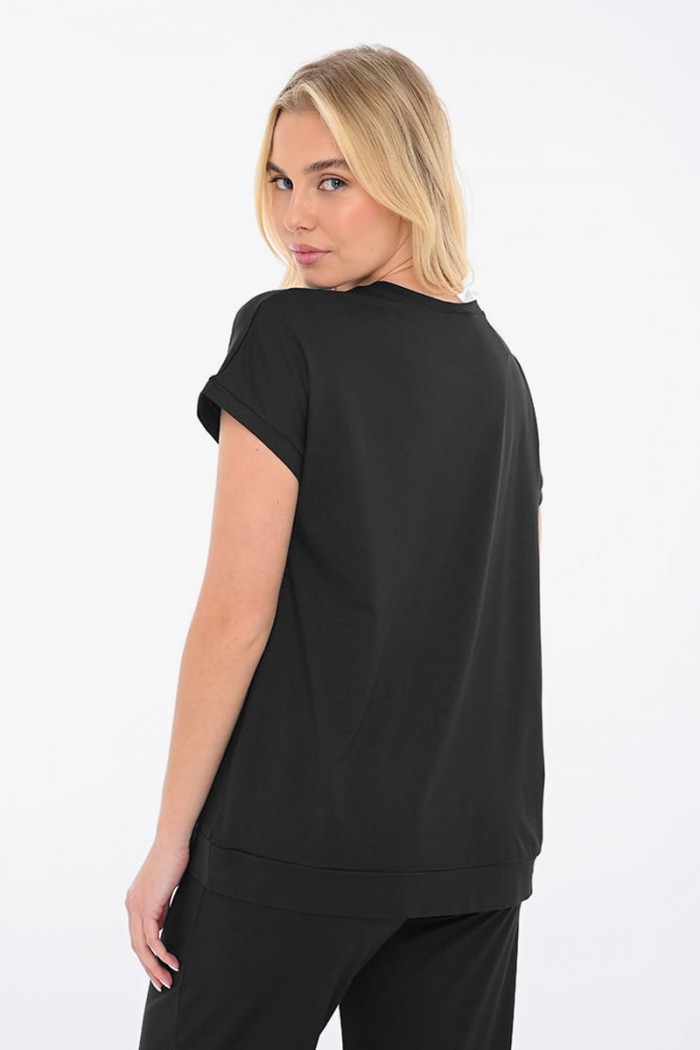 T-Shirt Viscose Lycra BODY MOVE 1395 BLACK