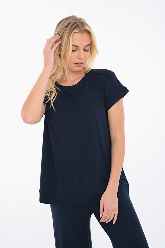 T-Shirt Viscose Lycra BODY MOVE 1395 BLUE DROPS
