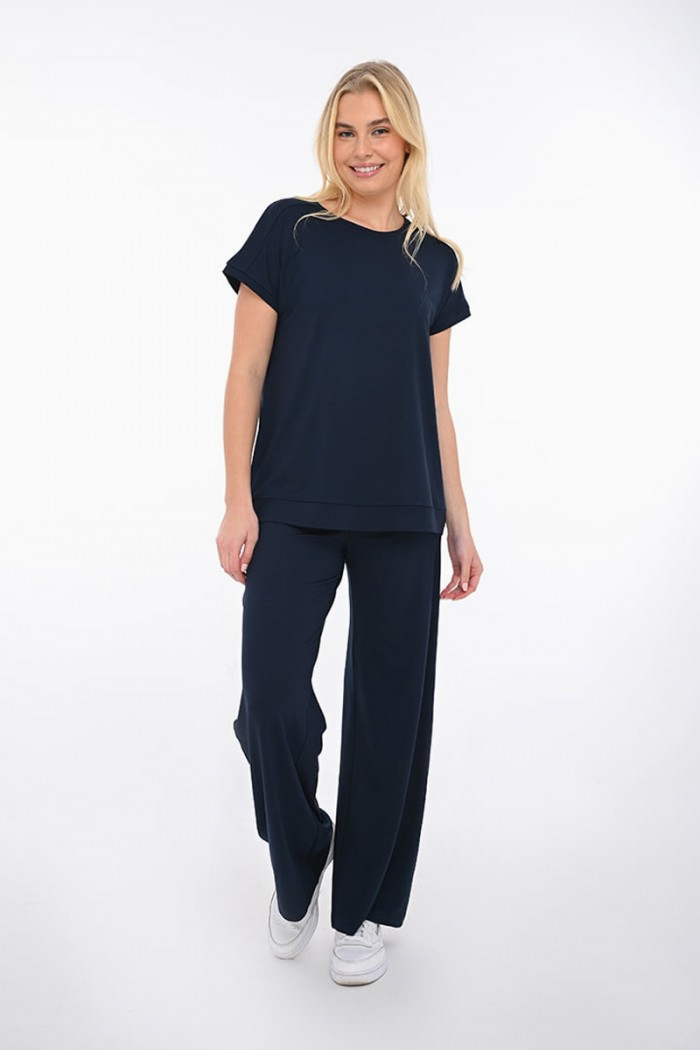 T-Shirt Viscose Lycra BODY MOVE 1395 BLUE DROPS