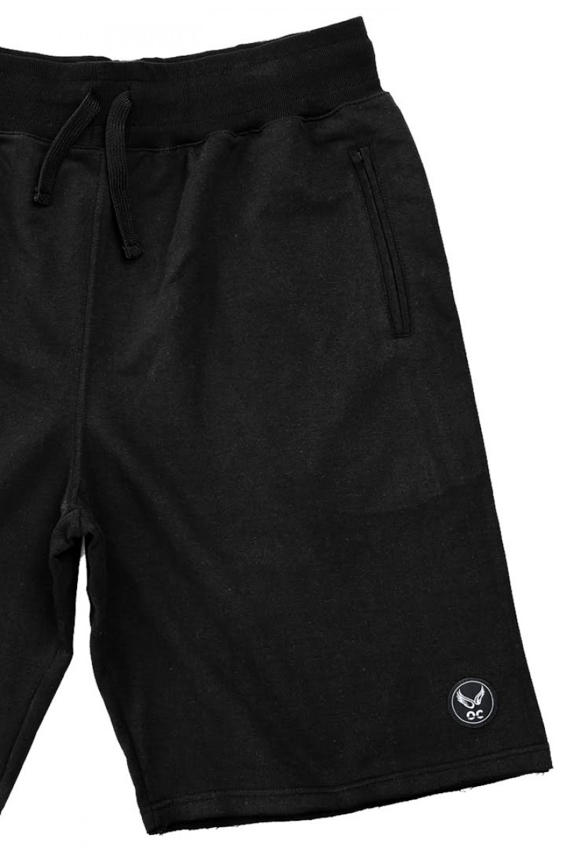 Men's Athletic shorts with zipper oversize 1399 BLACK