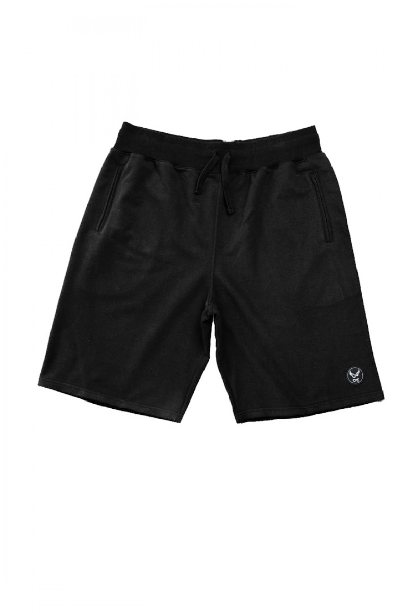 Men's Athletic shorts with zipper oversize 1399 BLACK
