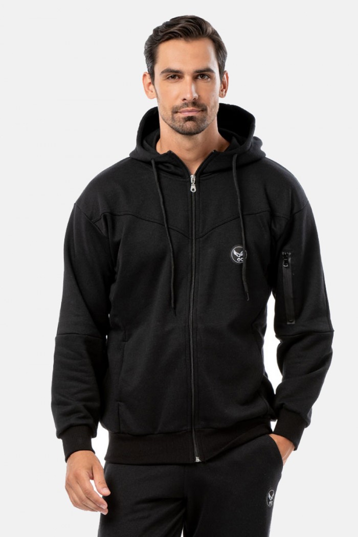Strickjacke Sweatshirt Triclon OLYMPIC CHALLENGER 1420 BLACK