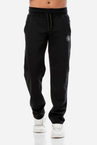 Black BODY MOVE straight-leg sweatpants 1426-BLACK with pockets