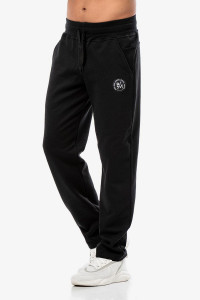 Black BODY MOVE straight-leg sweatpants 1426-BLACK with pockets