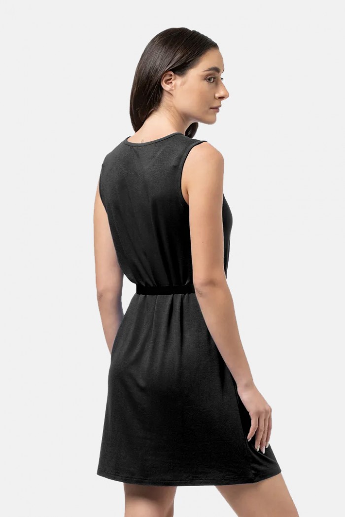 Ärmelloses Kleid Viscoze BODY MOVE 1441 BLACK