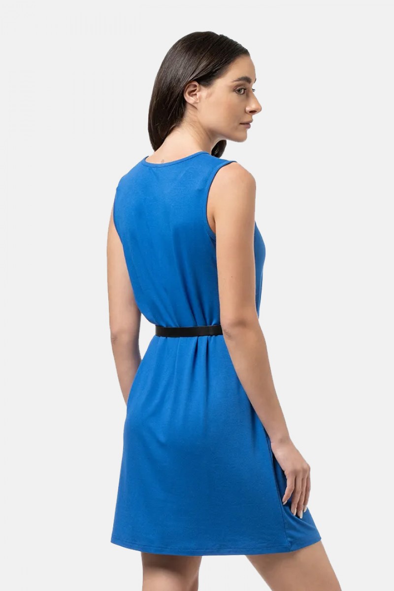 Sleeveless dress Viscoze BODY MOVE 1441 BLUE ROOE