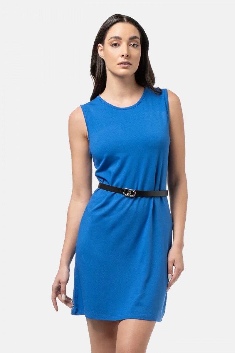 Sleeveless dress Viscoze BODY MOVE 1441 BLUE ROOE