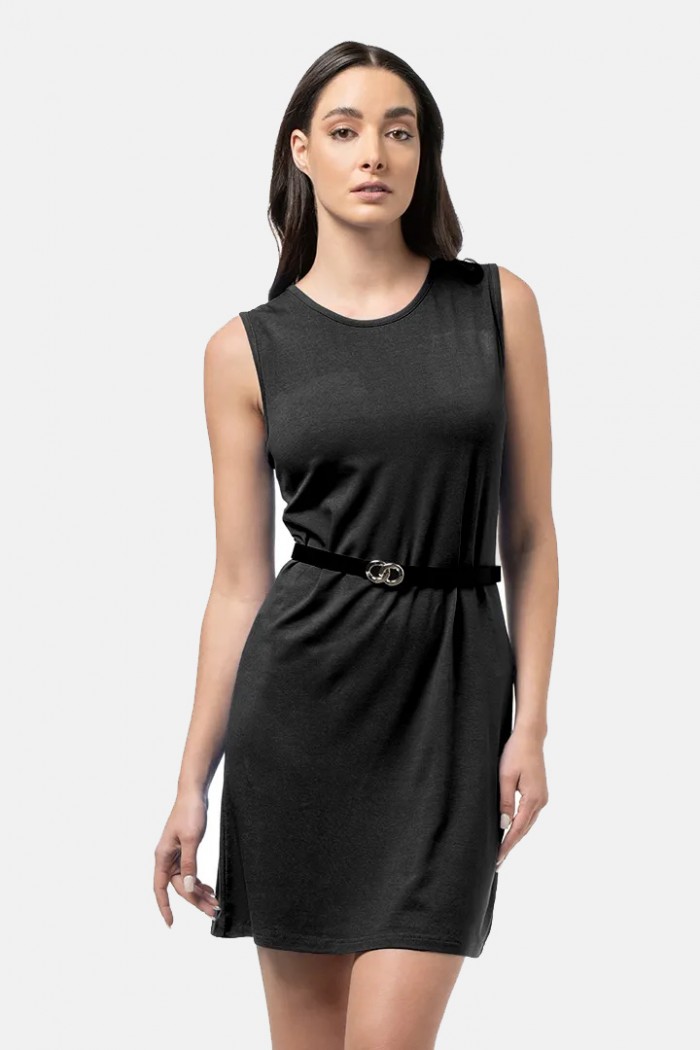 Ärmelloses Kleid Viscoze BODY MOVE 1441 BLACK