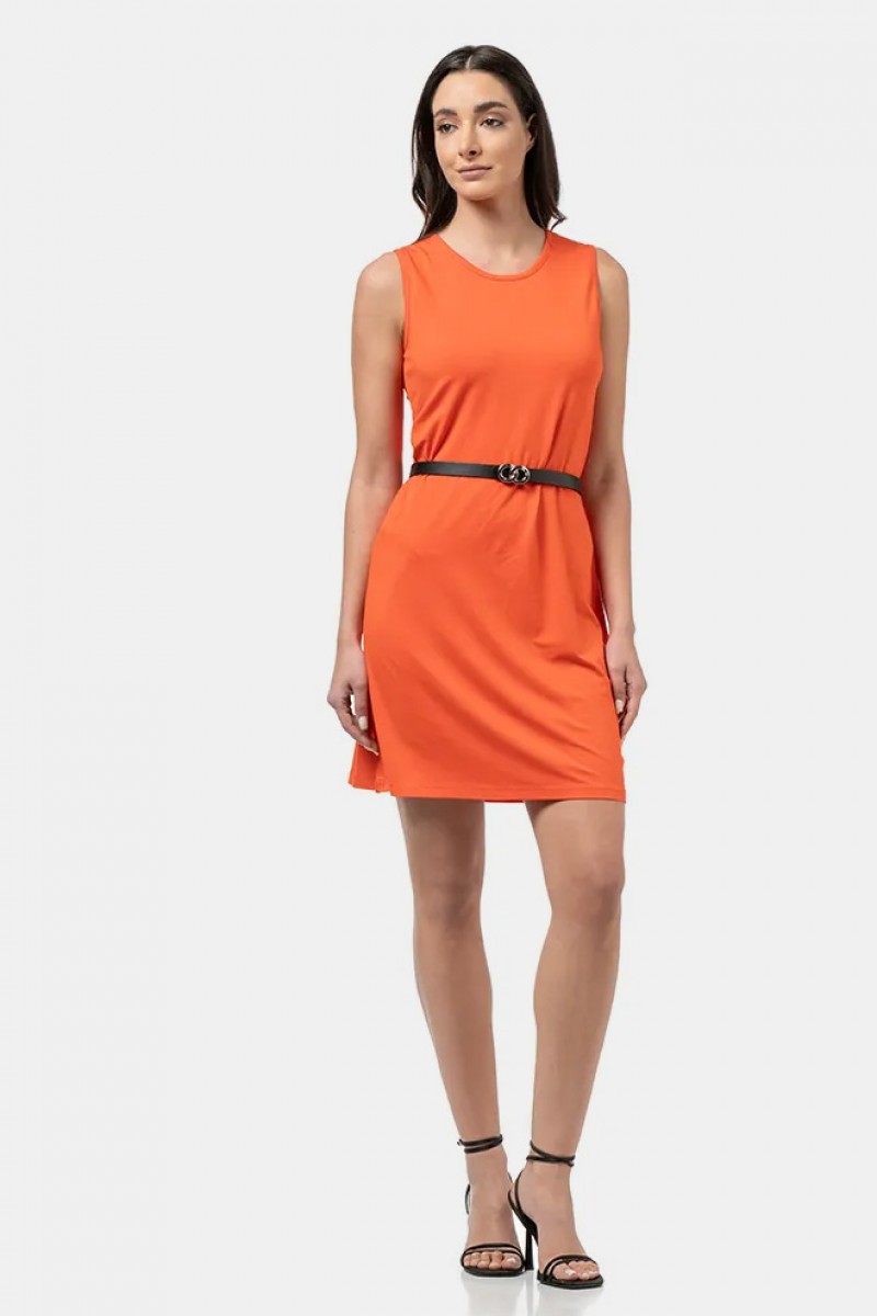 Ärmelloses Kleid Viscoze BODY MOVE 1441 PORTOOKALI