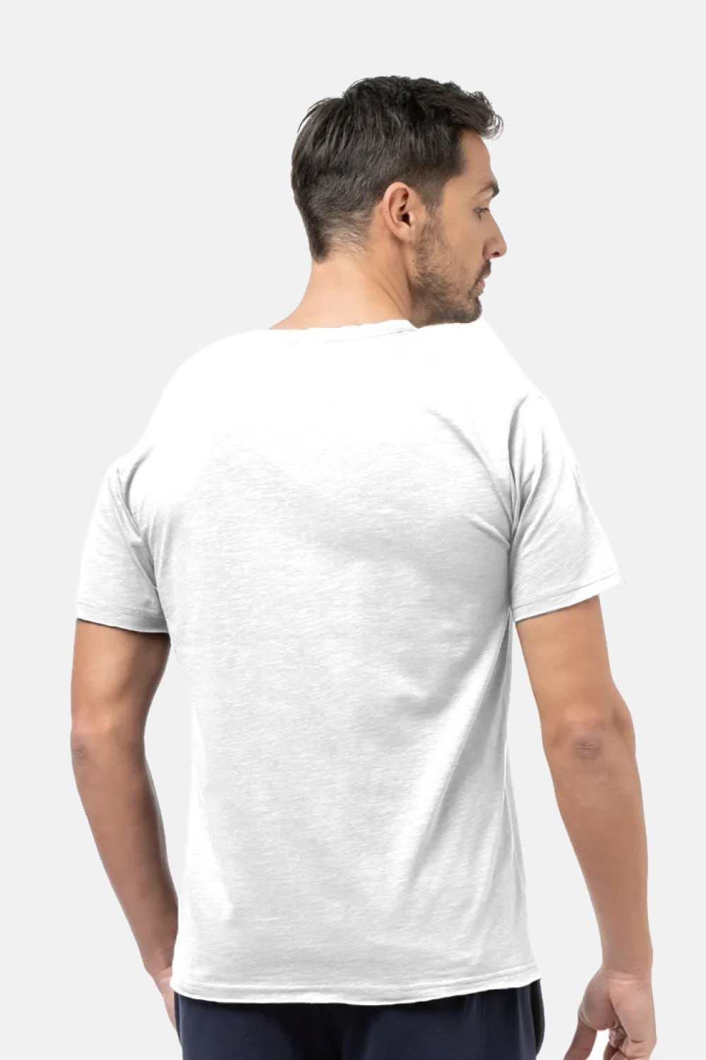 Men's T-shirt Flama with V BODY MOVE 1452 WHITE
