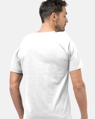 Herren-T-Shirt Flama mit V BODY MOVE 1452 WEISS