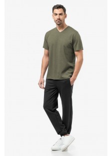 Men's T-shirt Flama with V BODY MOVE 1452 HAKI Men's T-shirt Flama with V BODY MOVE 1452 HAKI
