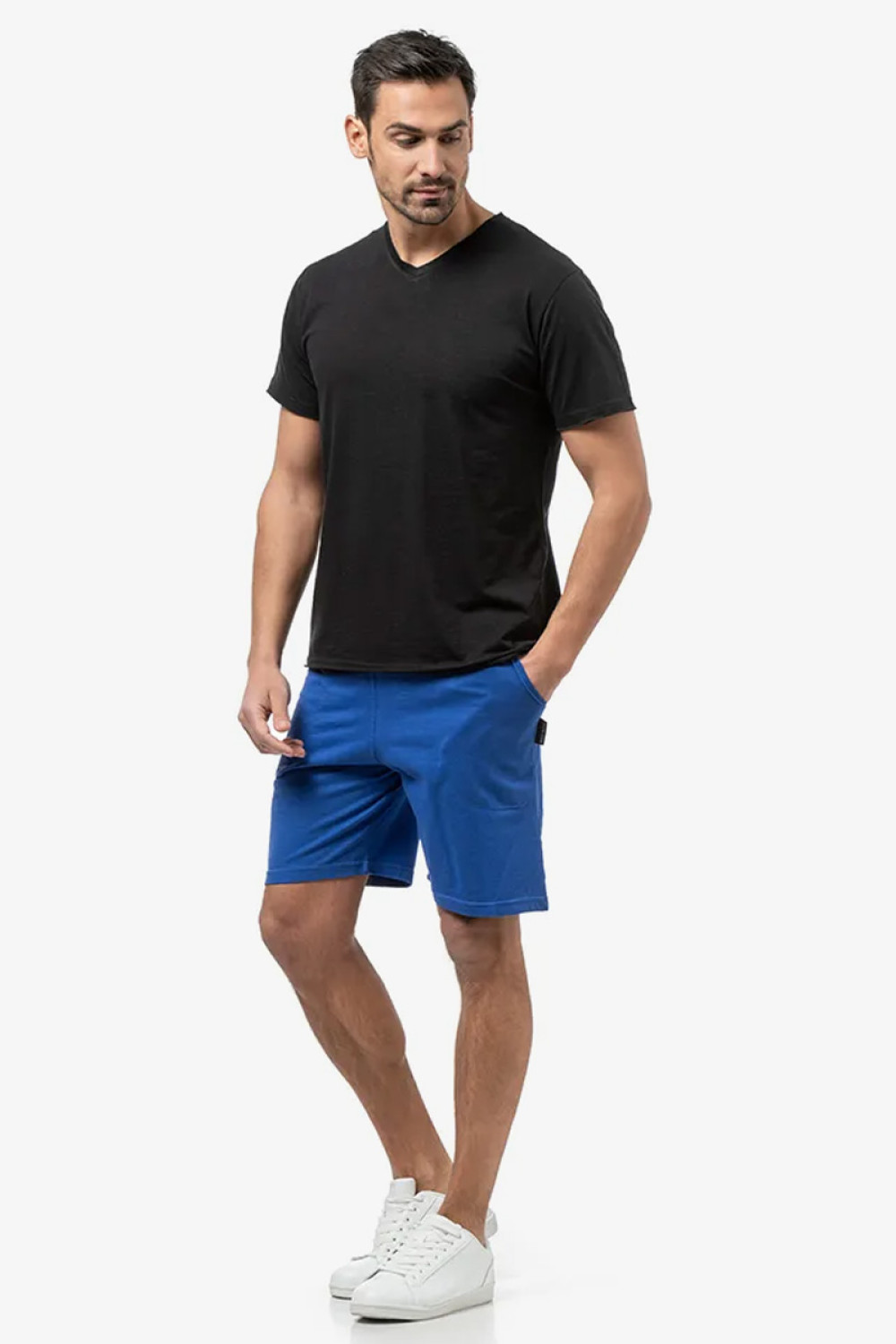 Men's Flama T-Shirt with V BODY MOVE 1452 Black