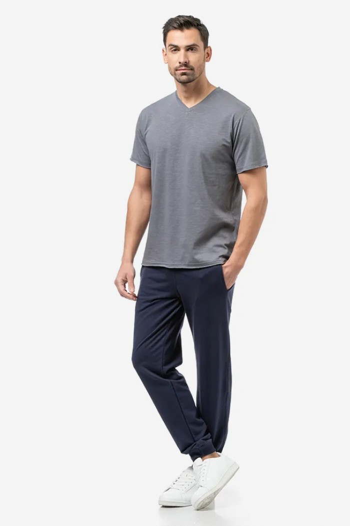 Men's T-shirt Flama with V BODY MOVE 1452 GREY