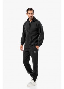 Herren-Kapuzenstrickjacke BODY MOVE 173 BLACK Herren-Kapuzenstrickjacke BODY MOVE 173 BLACK