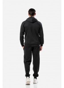 Herren-Kapuzenstrickjacke BODY MOVE 173 BLACK Herren-Kapuzenstrickjacke BODY MOVE 173 BLACK