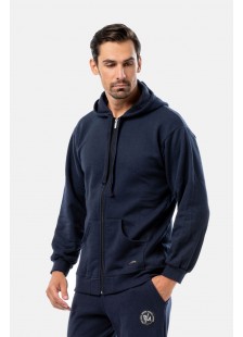Herren Strickjacke mit Kapuze BODY MOVE 173 BLUE DARK Herren Strickjacke mit Kapuze BODY MOVE 173 BLUE DARK
