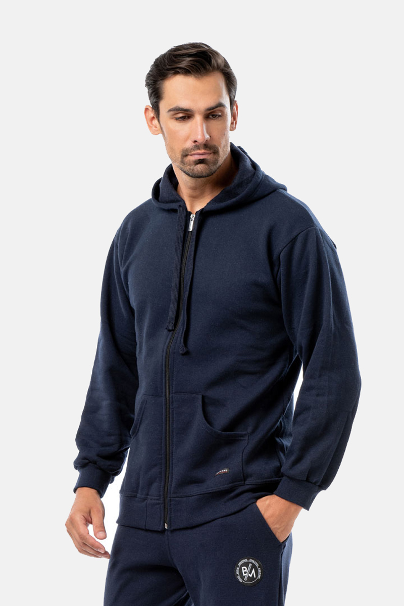 Herren Strickjacke mit Kapuze BODY MOVE 173 BLUE DARK