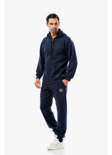 Herren Strickjacke mit Kapuze BODY MOVE 173 BLUE DARK Herren Strickjacke mit Kapuze BODY MOVE 173 BLUE DARK