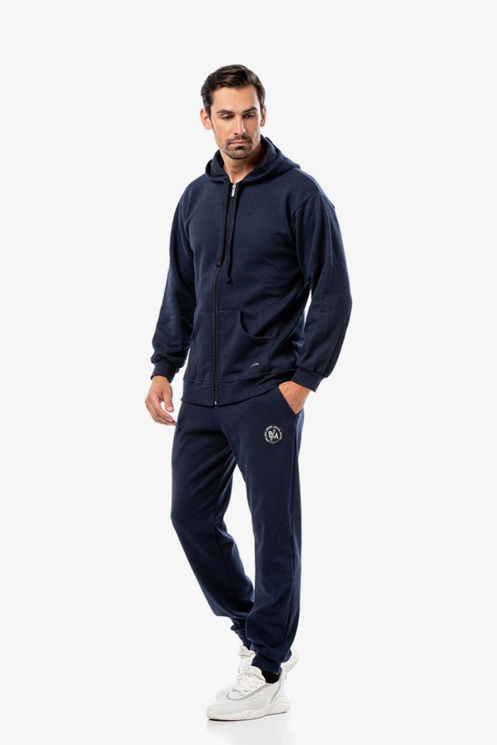 Herren Strickjacke mit Kapuze BODY MOVE 173 BLUE DARK