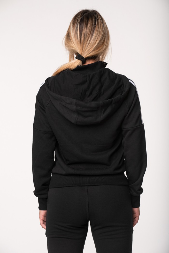 Sports cardigan with stripes BODY MOVE 1171 Black