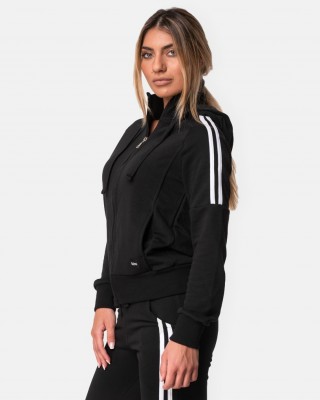 Sports cardigan with stripes BODY MOVE 1171 Black