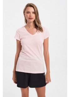 Damen-T-Shirt mit V in Rosa-Ton Damen-T-Shirt mit V in Rosa-Ton