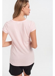 Damen-T-Shirt mit V in Rosa-Ton Damen-T-Shirt mit V in Rosa-Ton