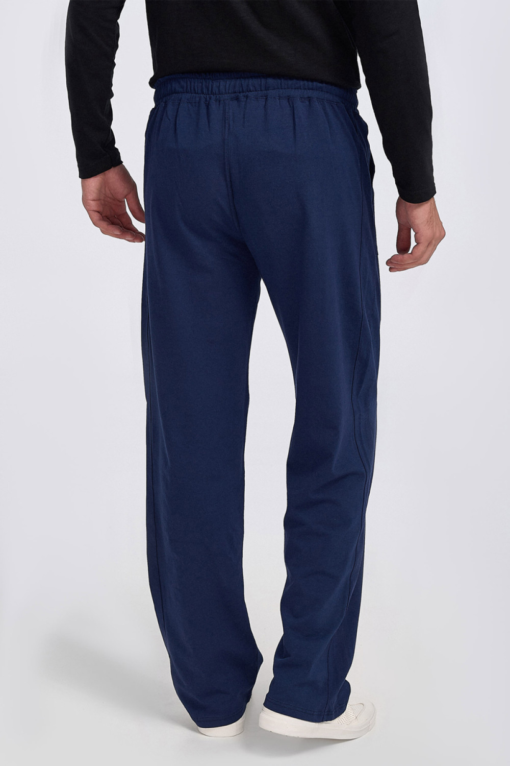 Mens Trousers BODY MOVE Slim Spring Trousers Blue Dark Blue