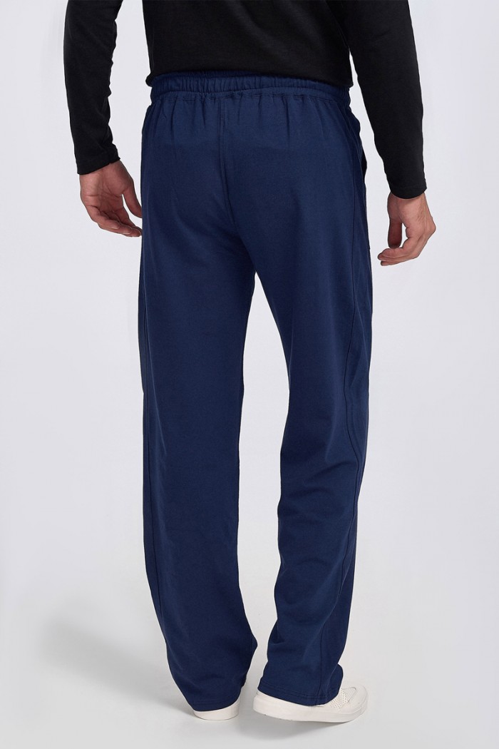 Men's Trousers BODY MOVE Slim Spring Trousers Blue Dark Blue