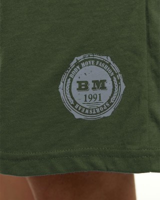 Men's BODYMOVE 495 Cotton shorts BODYMOVE 495 HAKI